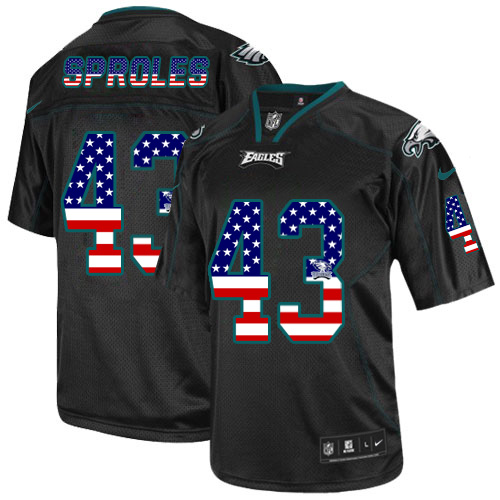 Men's Limited Darren Sproles Nike Jersey Black - #43 USA Flag Fashion NFL Philadelphia Eagles